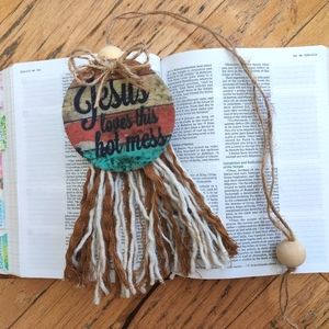 Jesus Loves This Hotmess Bible Bookmark Tassel